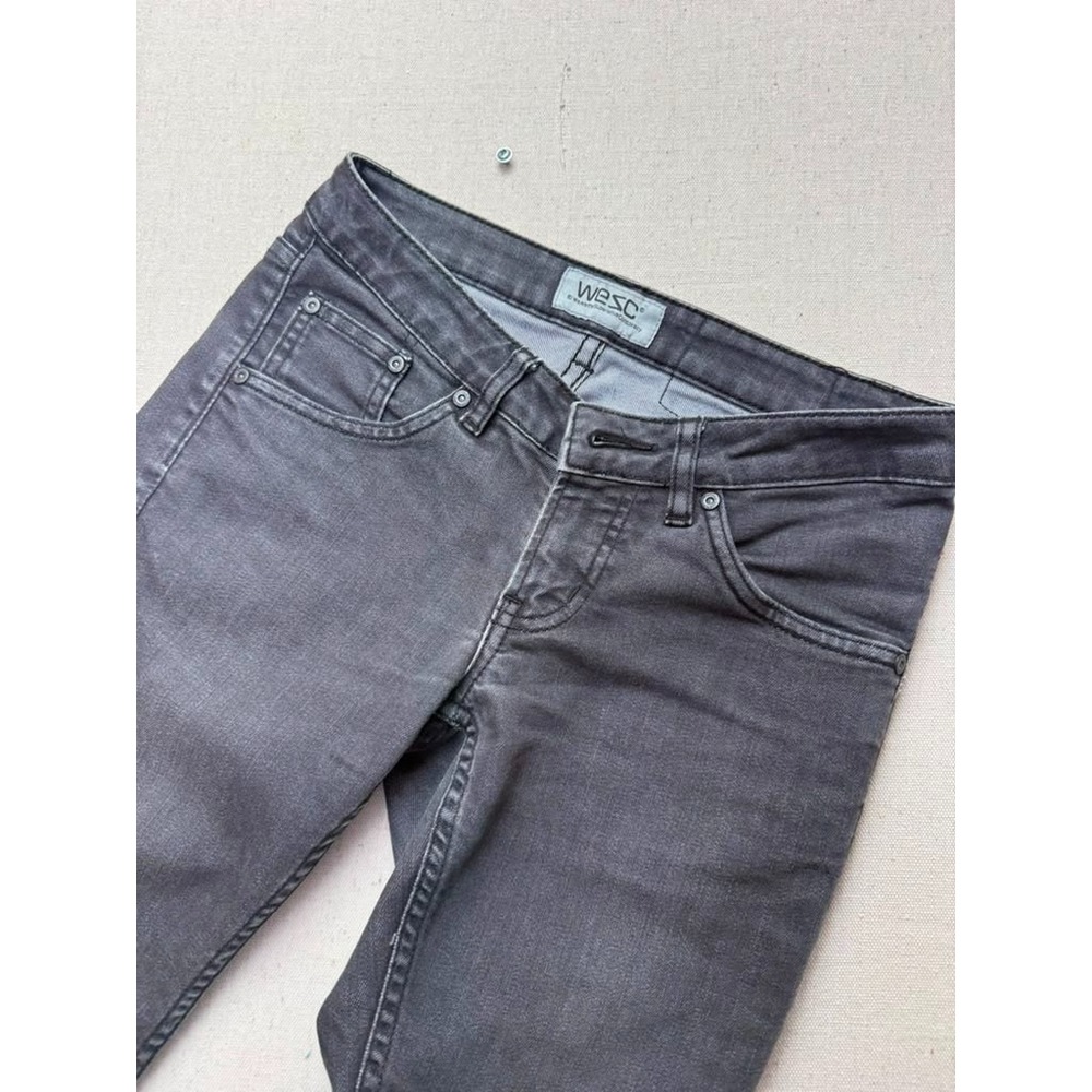 WeSC Eve Womens Skinny Jeans W25 L32 Gray Black Stretch Denim [A165]